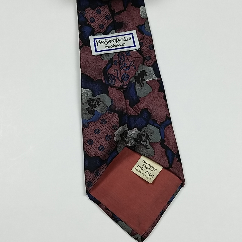 Yves Saint Laurent vintage floral silk tie - Picture 3 of 7